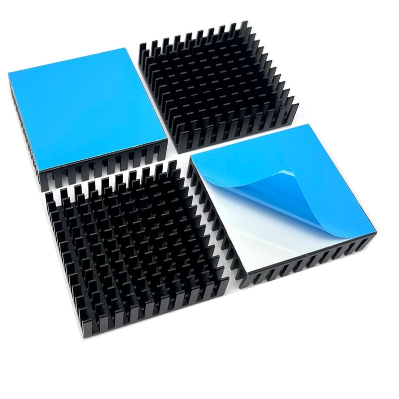 DVUIYYL مشتت حرارة ألمنيوم 40 مم، 40x40x11 مم + شريط لاصق موصل حراري 3M8810 - Image 1